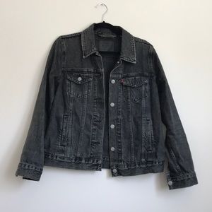 🖤💀 Levi’s Denim Trucker Jacket M Black 💀🖤